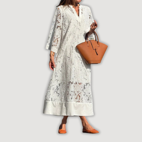 Mevara – Robe maxi en dentelle transparente