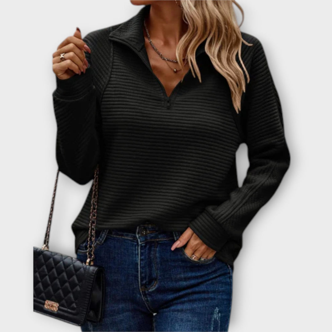 Zareli – Pull zippé en laine mélangée