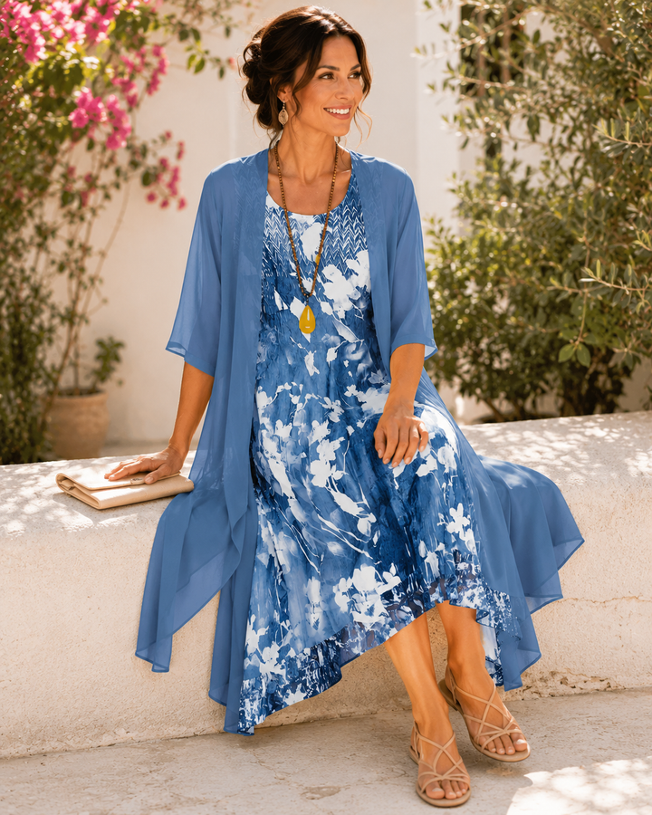 Noreli – Robe midi tissée double épaisseur