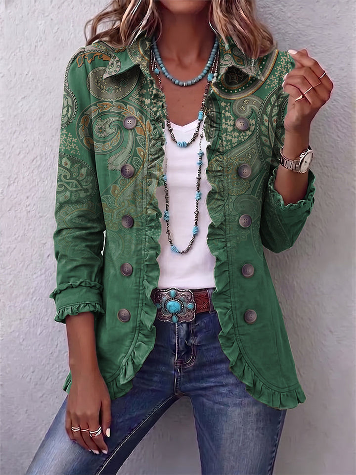 Nalira – veste en mélange de cachemire à ourlet volanté