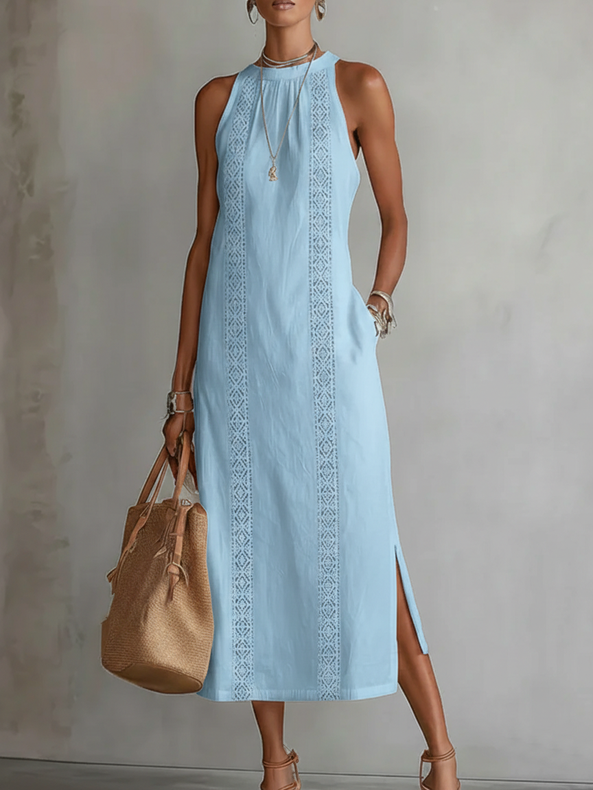 Tevara – Col montant, en tissu technique, robe midi