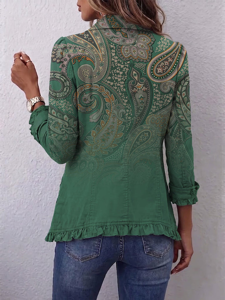 Nalira – veste en mélange de cachemire à ourlet volanté
