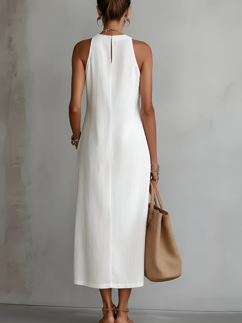 Tevara – Col montant, en tissu technique, robe midi
