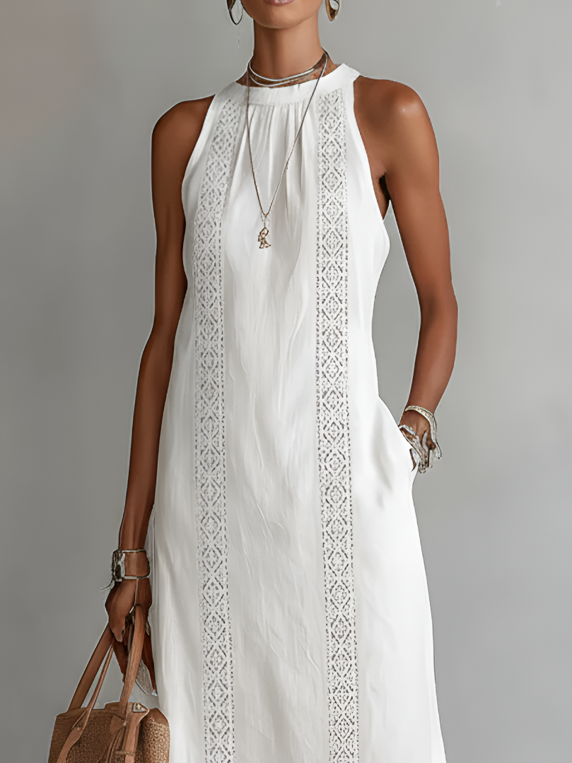 Tevara – Col montant, en tissu technique, robe midi