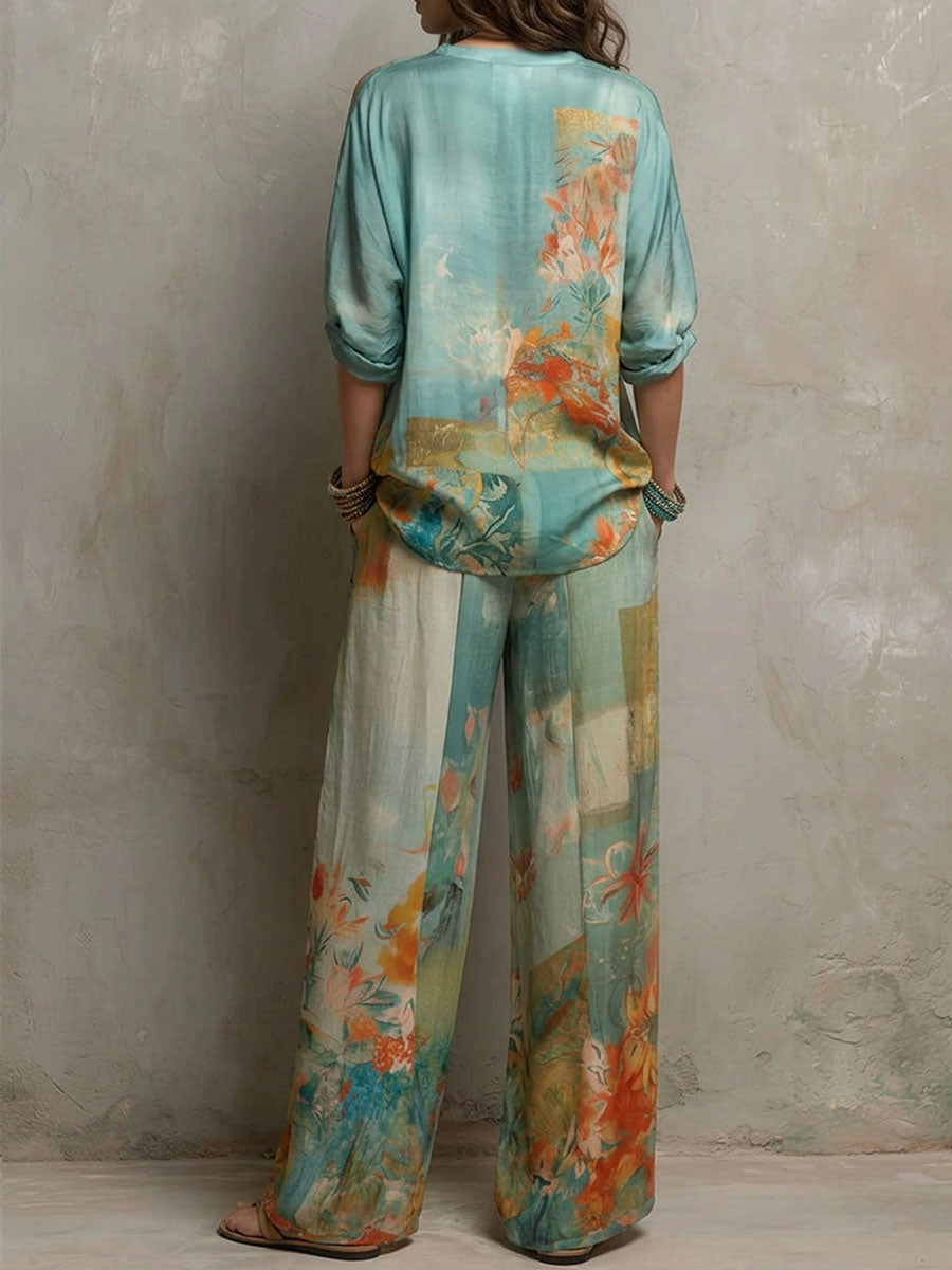 Leniva – Ensemble ample à motif floral