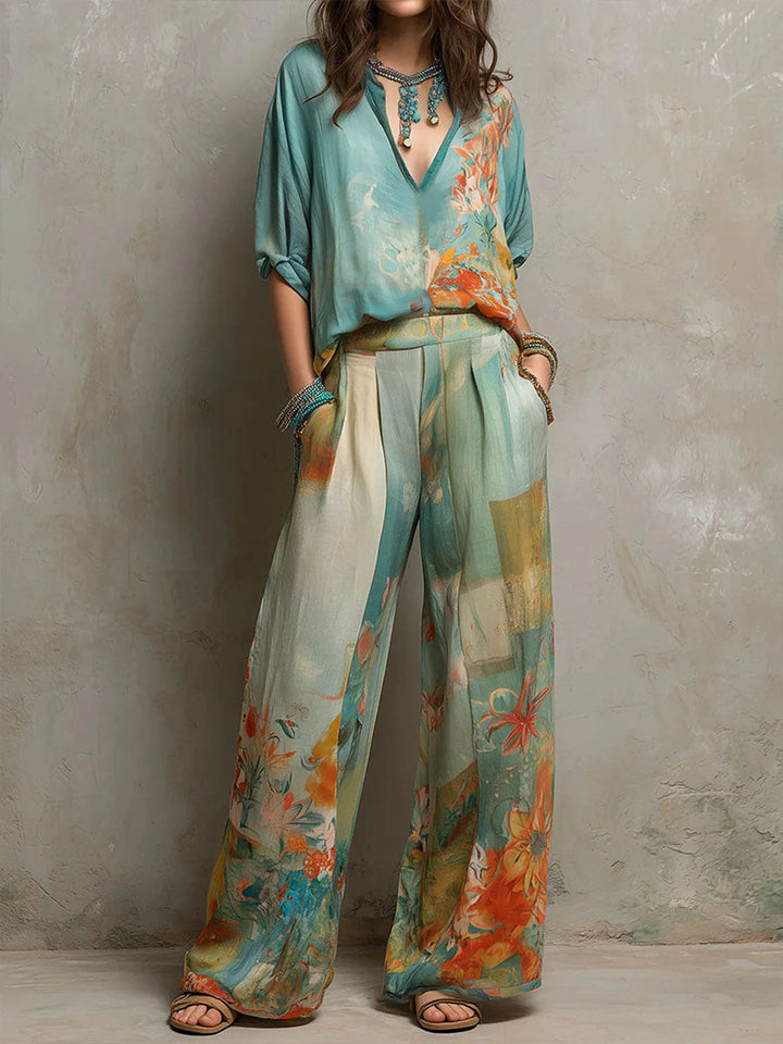 Leniva – Ensemble ample à motif floral