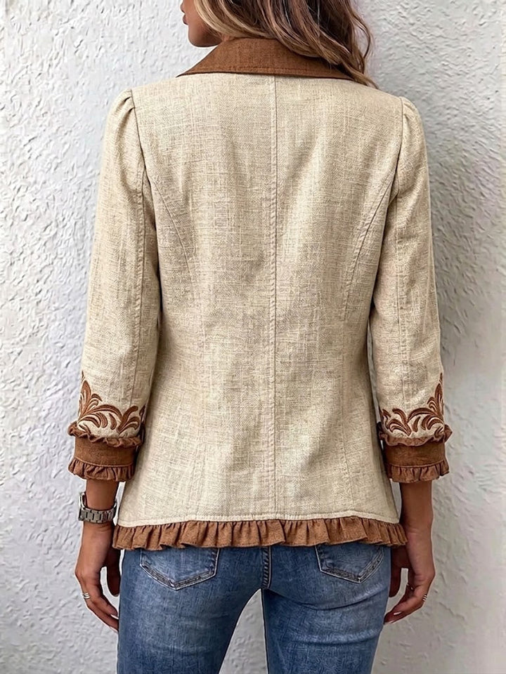 Novira – Veste ouverte à fleurs brodées