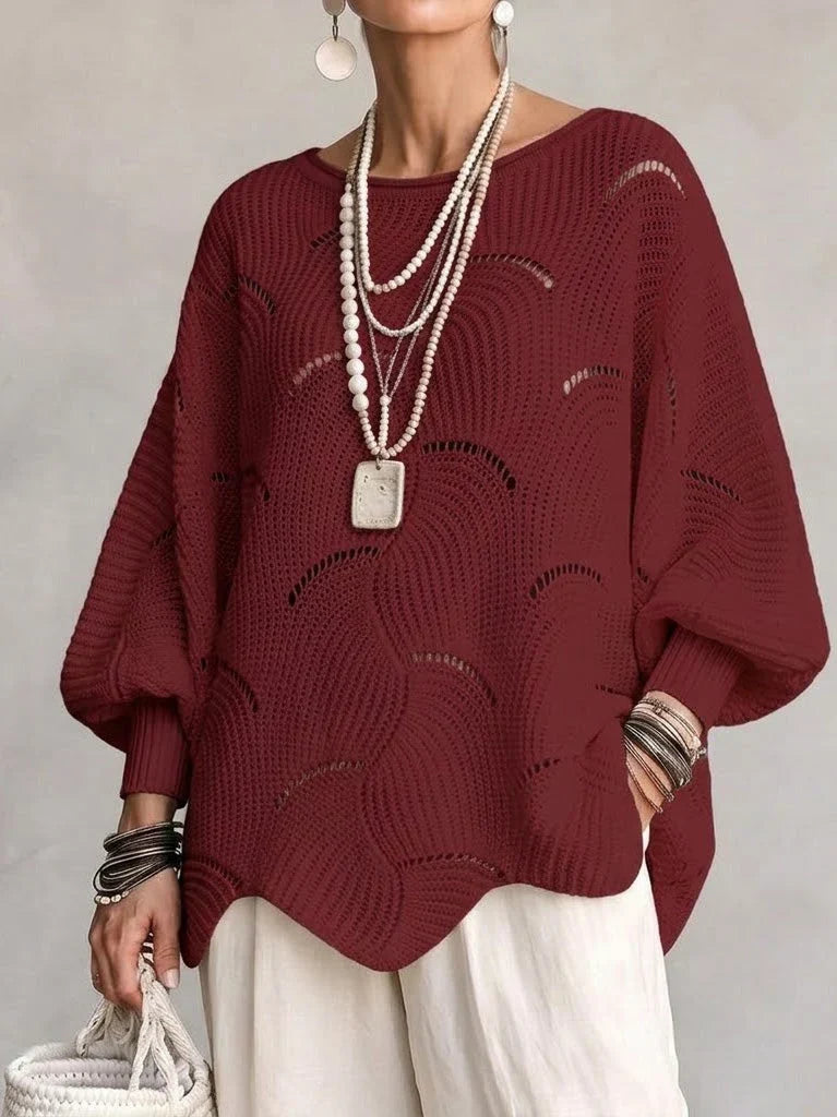 Velira – pull en maille ajourée à motif ondulé