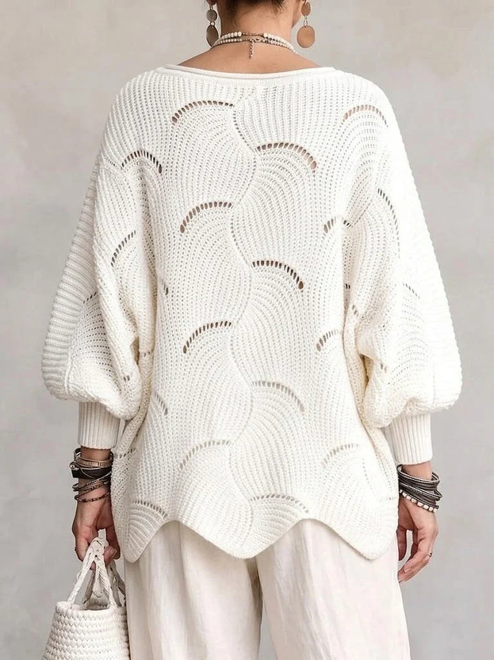 Velira – pull en maille ajourée à motif ondulé