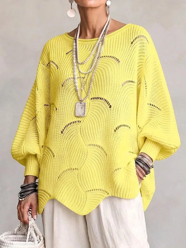Velira – pull en maille ajourée à motif ondulé