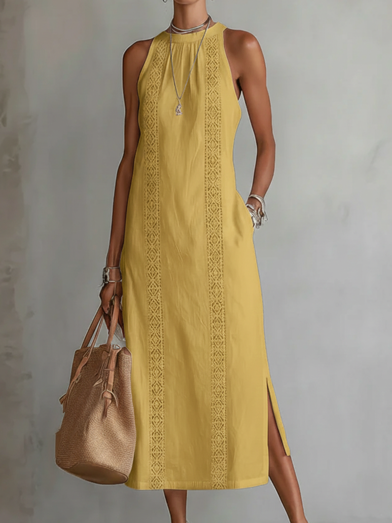 Tevara – Col montant, en tissu technique, robe midi