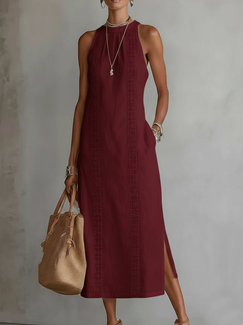 Tevara – Col montant, en tissu technique, robe midi