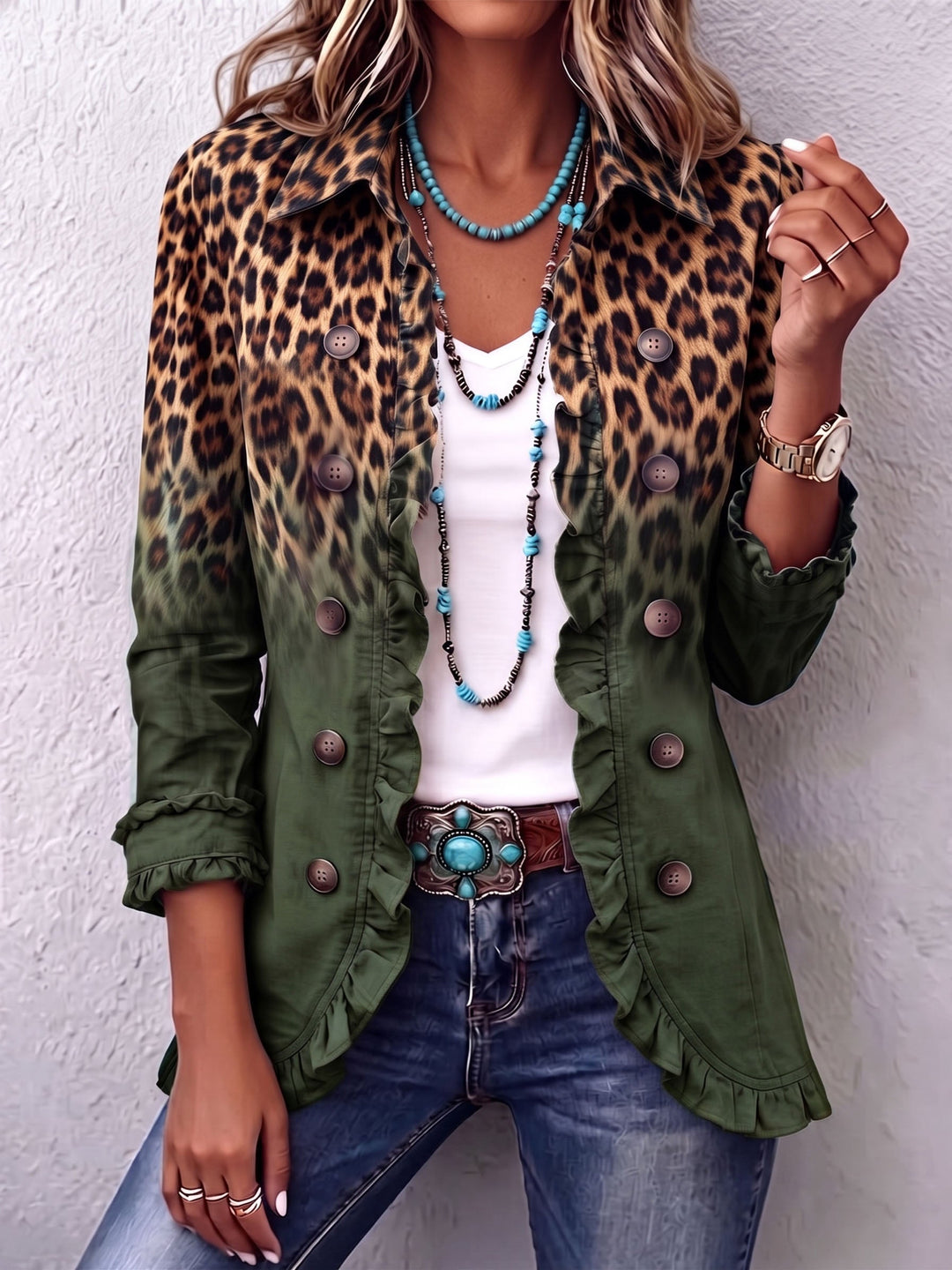 Nivaya – veste blazer à imprimé léopard