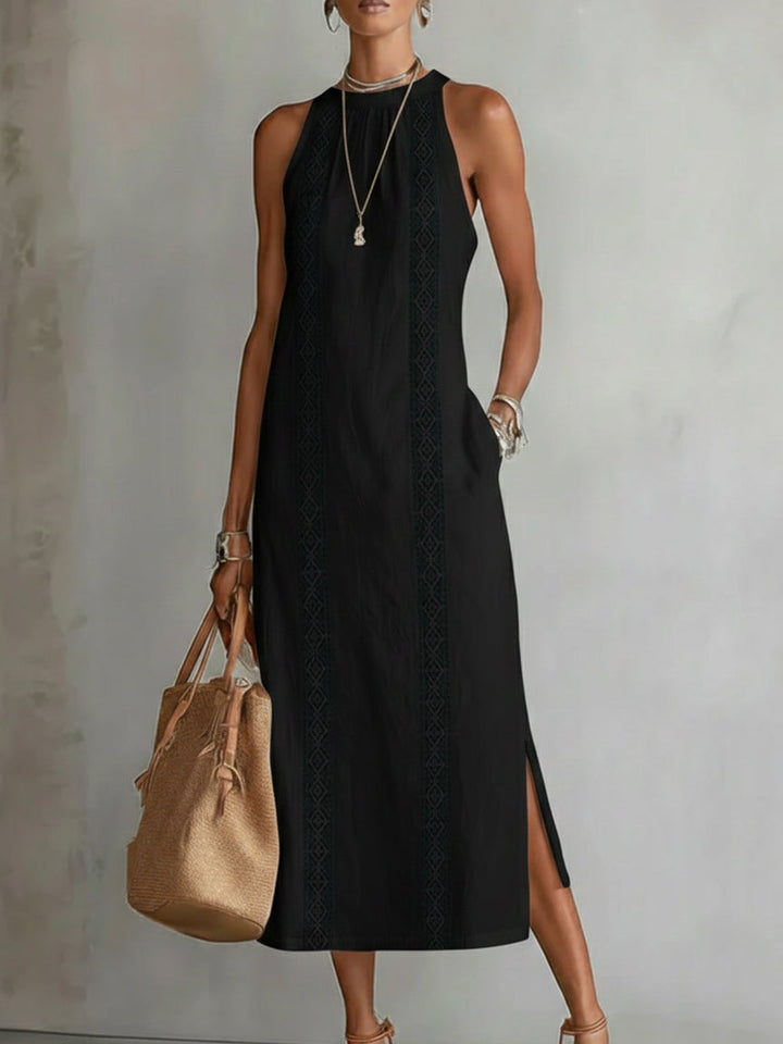 Tevara – Col montant, en tissu technique, robe midi