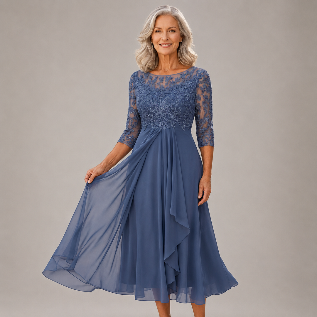 Soreli – Robe en mousseline à haut en dentelle