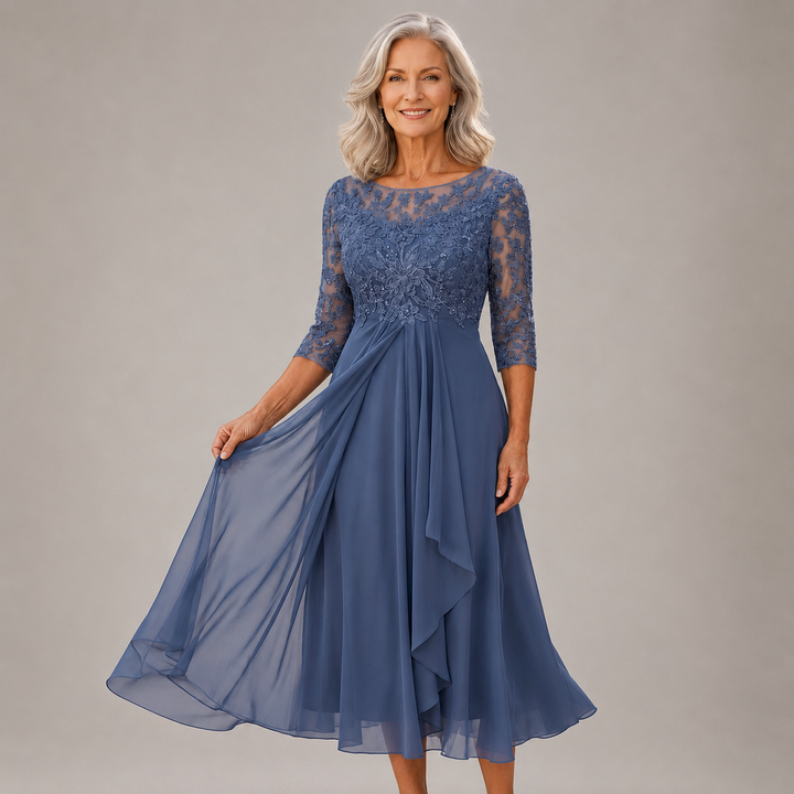 Soreli – Robe en mousseline à haut en dentelle