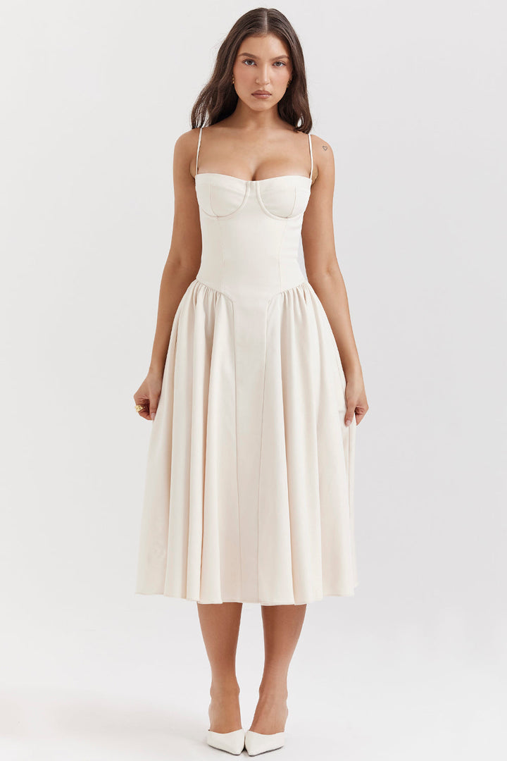 Mevara – robe tissée style corset