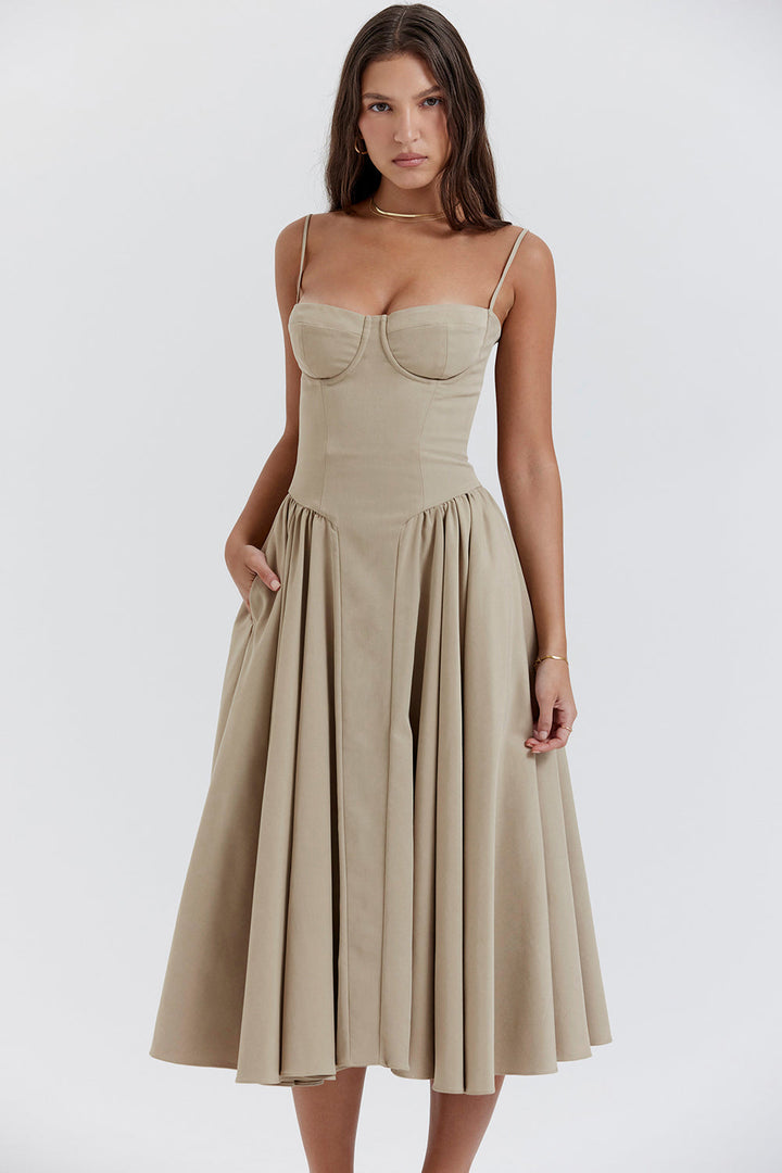 Mevara – robe tissée style corset