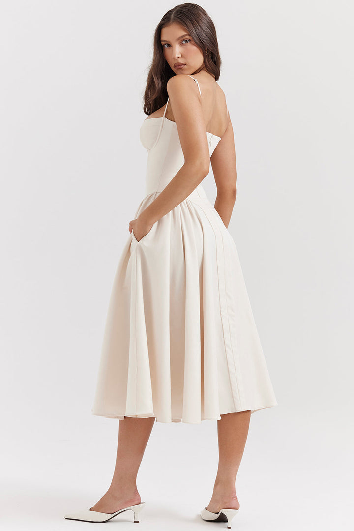 Mevara – robe tissée style corset