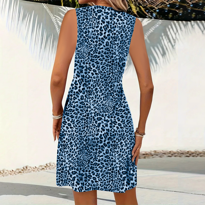 Noreli – robe mini tissée à motif léopard