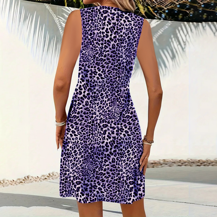 Noreli – robe mini tissée à motif léopard