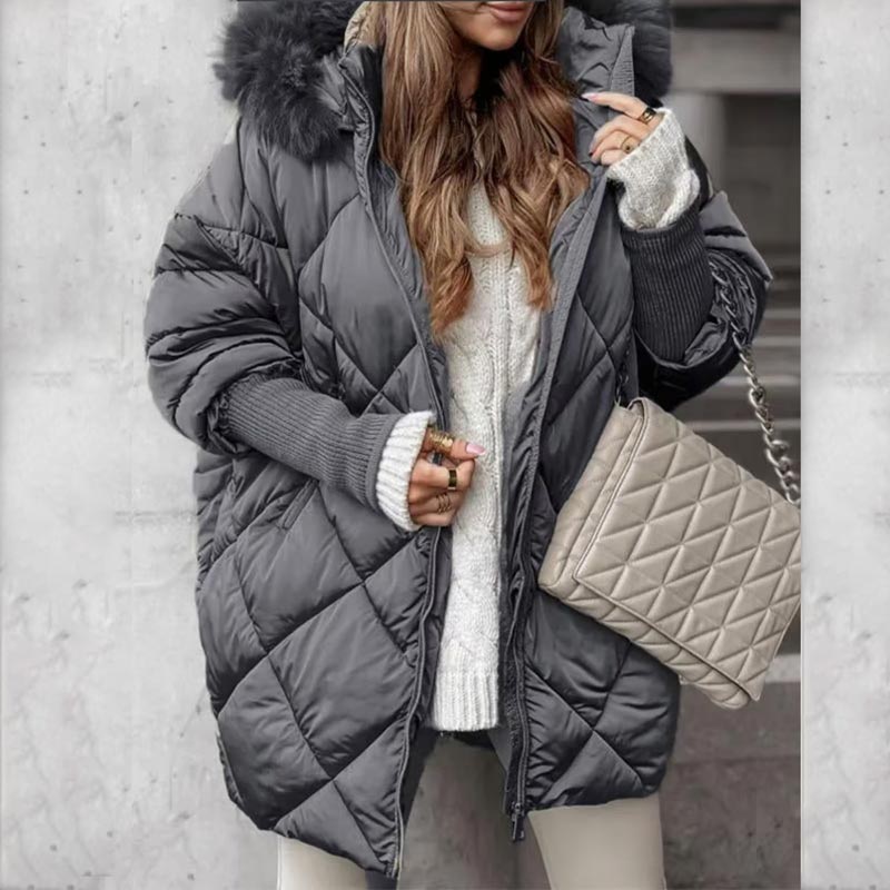 Erelia – Parka rembourrée à manches en tricot