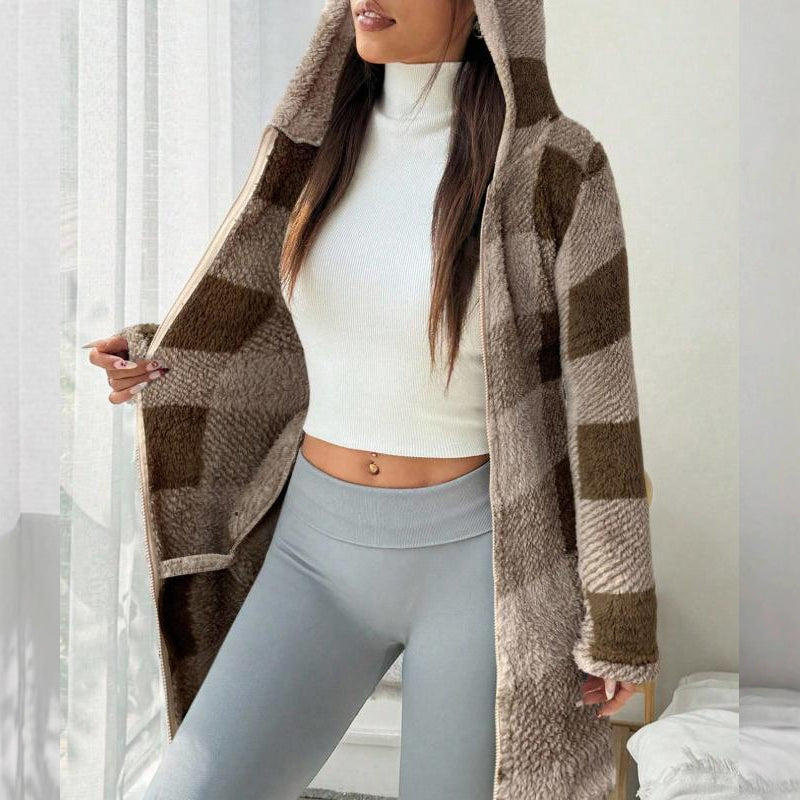 Bemira – Zippé à carreaux Buffalo, sweat à capuche