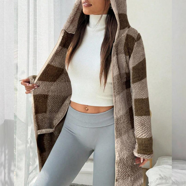 Bemira – Zippé à carreaux Buffalo, sweat à capuche