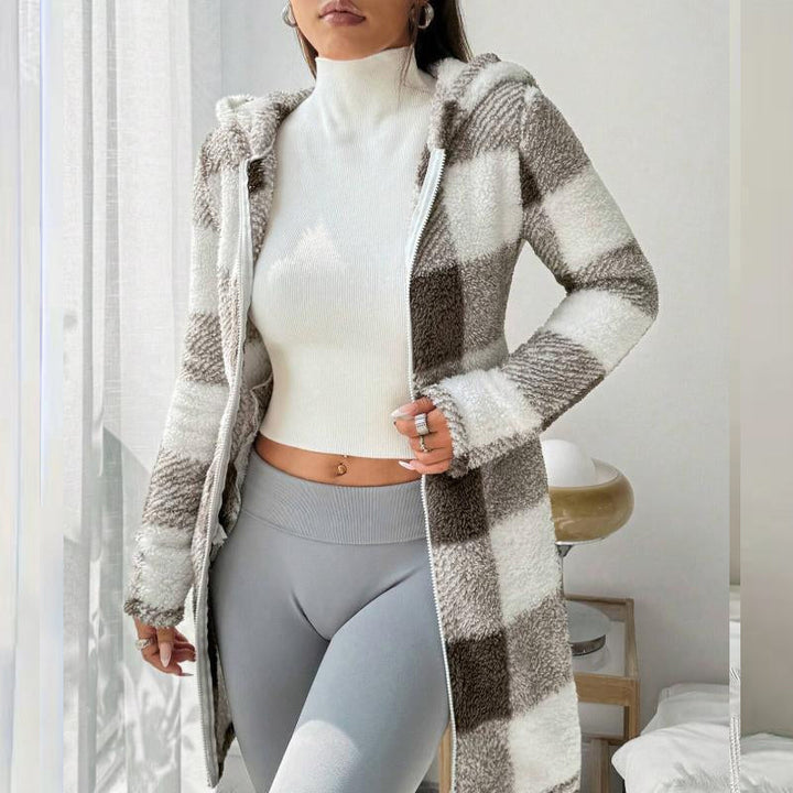 Bemira – Zippé à carreaux Buffalo, sweat à capuche