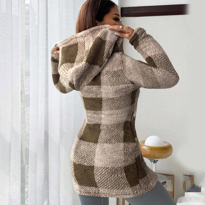 Bemira – Zippé à carreaux Buffalo, sweat à capuche