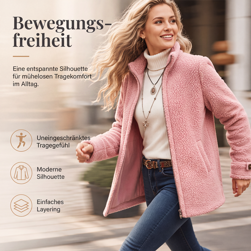 Rylena – Veste en polaire sherpa à col montant