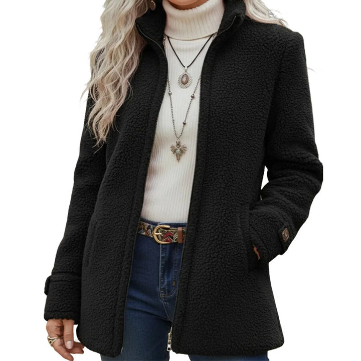 Rylena – Veste en polaire sherpa à col montant