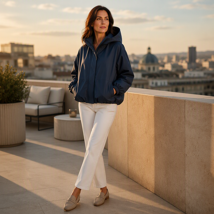 Linara – Veste coupe-vent résistante à l'eau à ourlet blousant