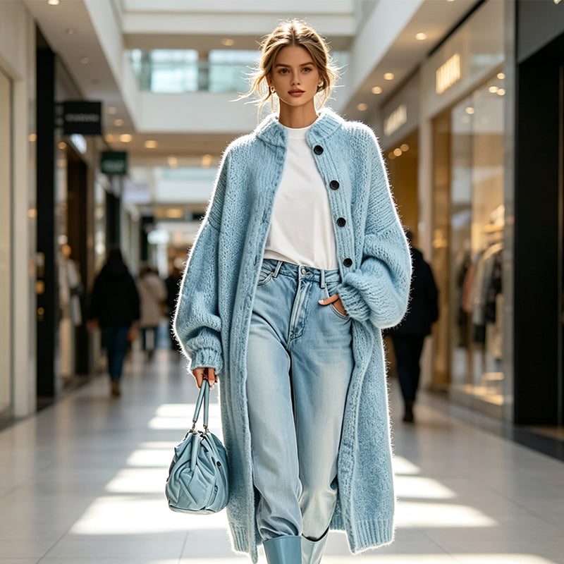 Lanira – Manteau en tricot épais à boutons