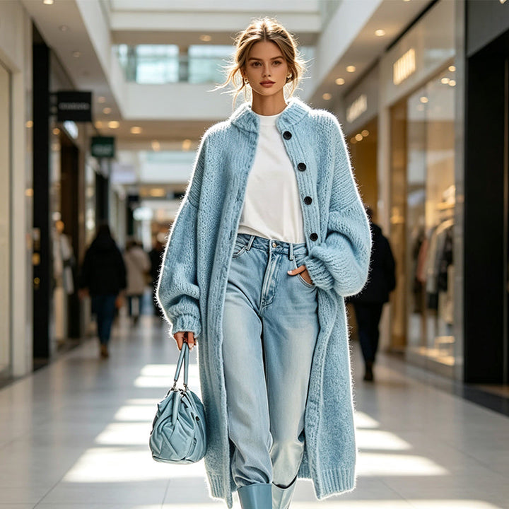 Lanira – Manteau en tricot épais à boutons