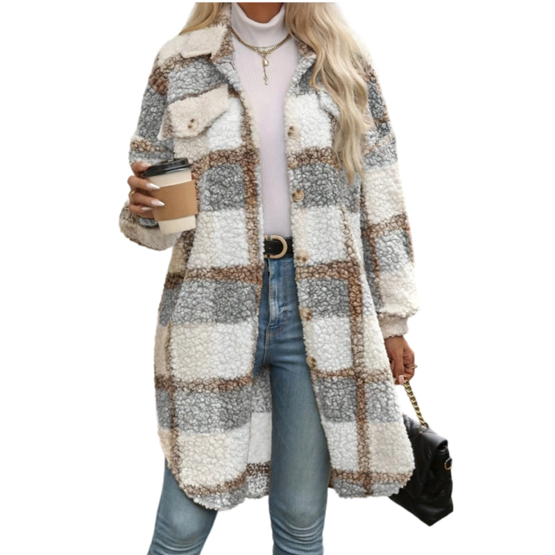 Mireva – Manteau tissé à carreaux