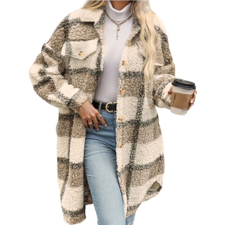 Mireva – Manteau tissé à carreaux