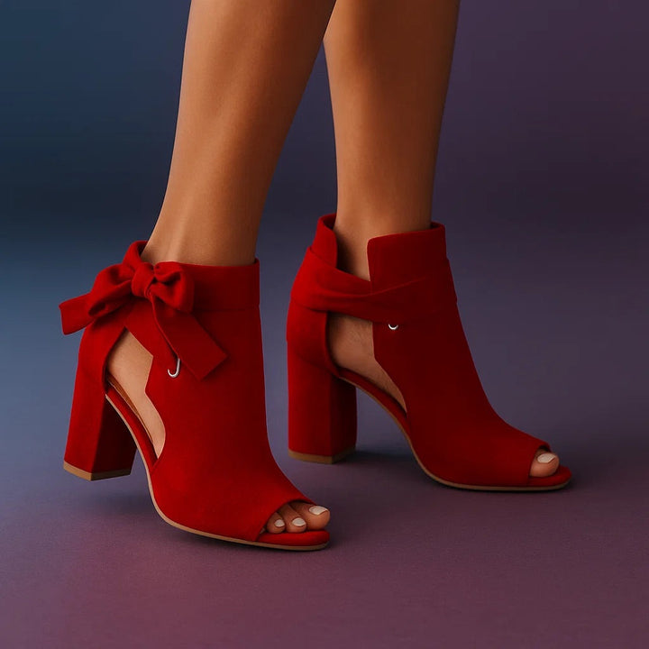 Rivena – Sandales à talons en daim avec boucle à la cheville