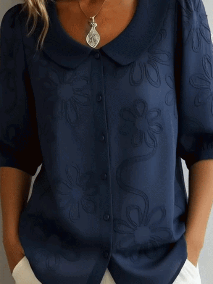 Zelith – blouse tissée à imprimé floral