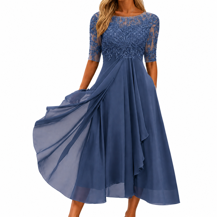Soreli – Robe en mousseline à haut en dentelle