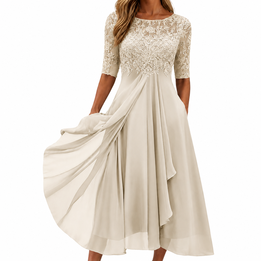 Soreli – Robe en mousseline à haut en dentelle