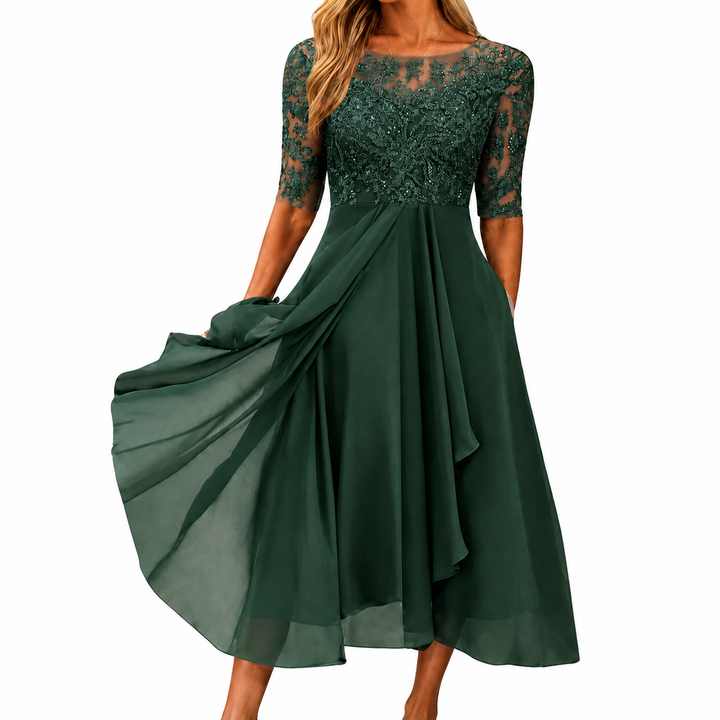 Soreli – Robe en mousseline à haut en dentelle